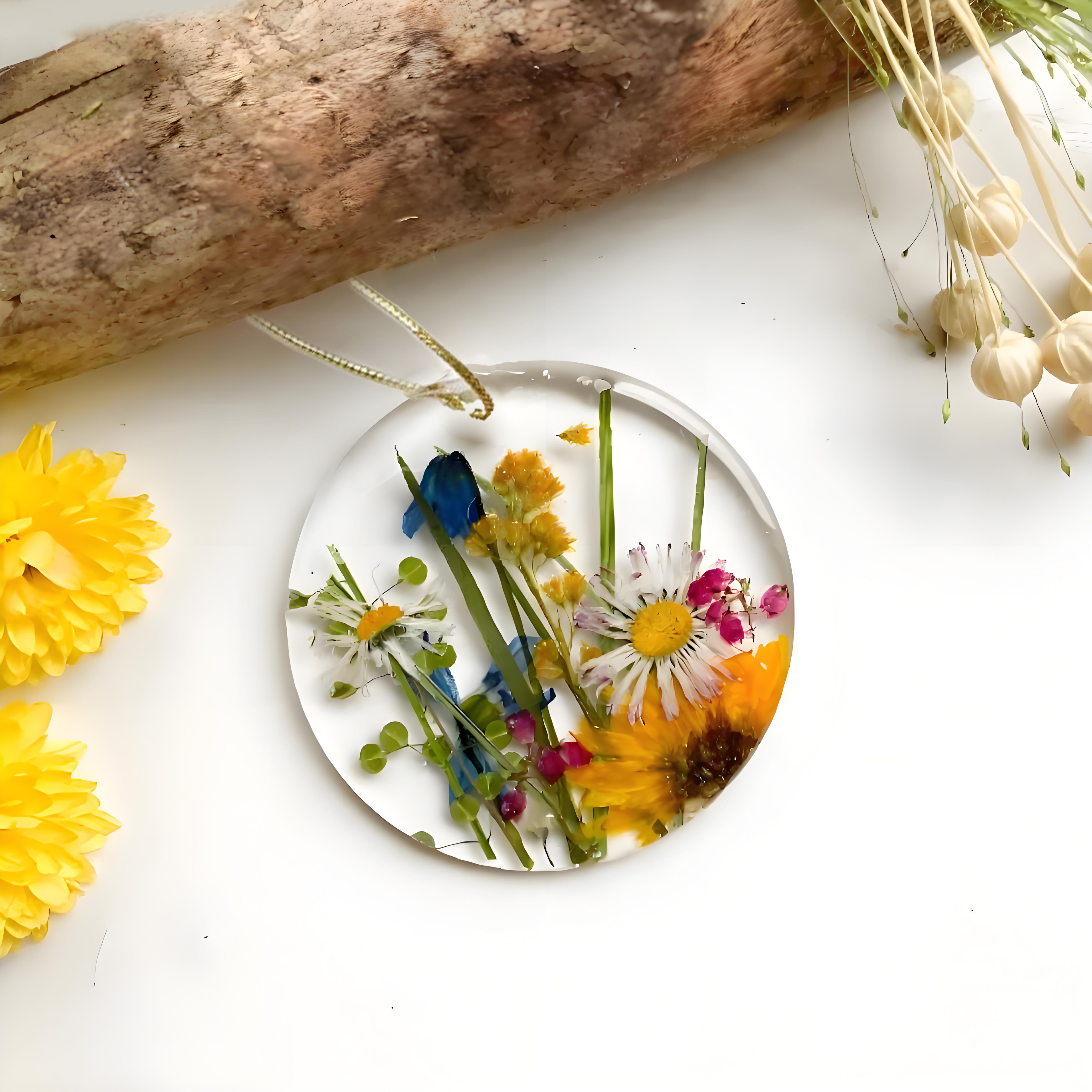 🌸Pressed Flowers Spring Ornament🌸