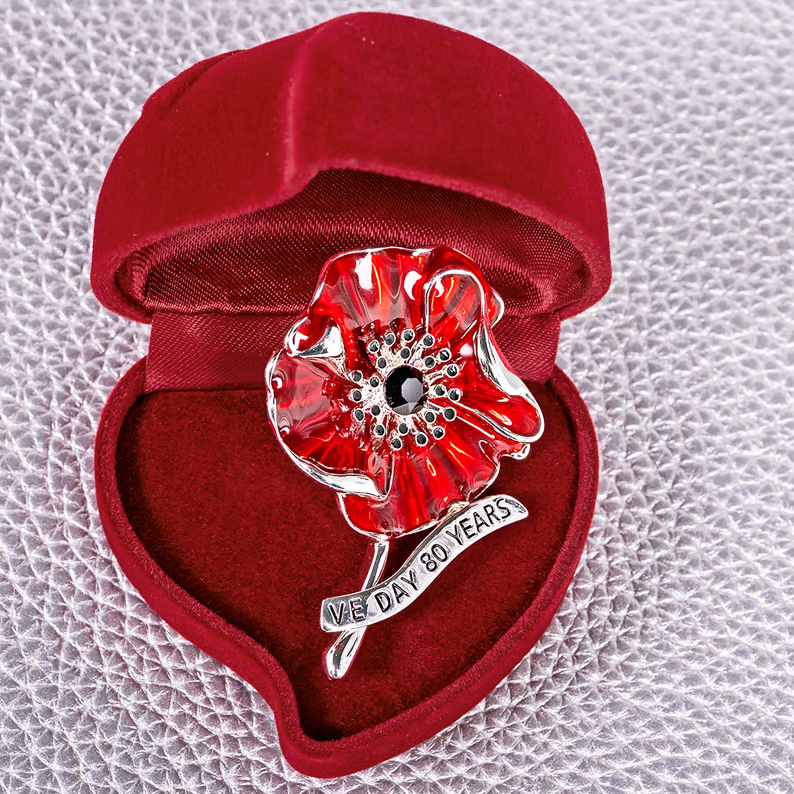 VE Day 80 Poppy Brooch