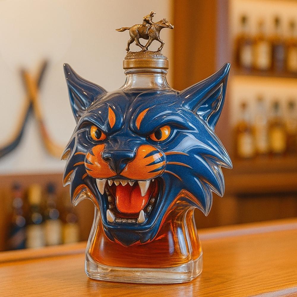 Edmonton Oilers Hunter the Lynx Whiskey Bottle