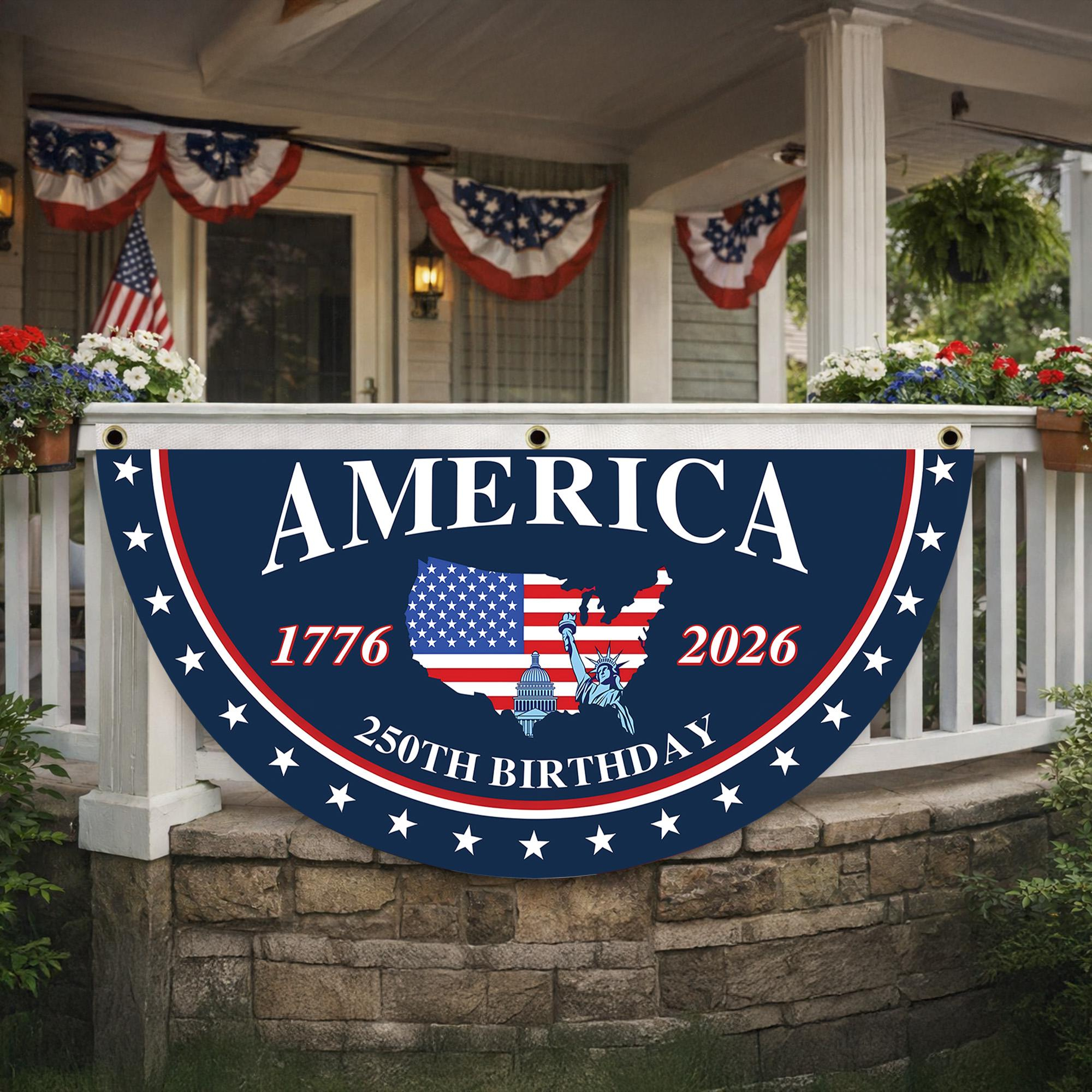 America 250th Birthday Pleaing Bunting Flag