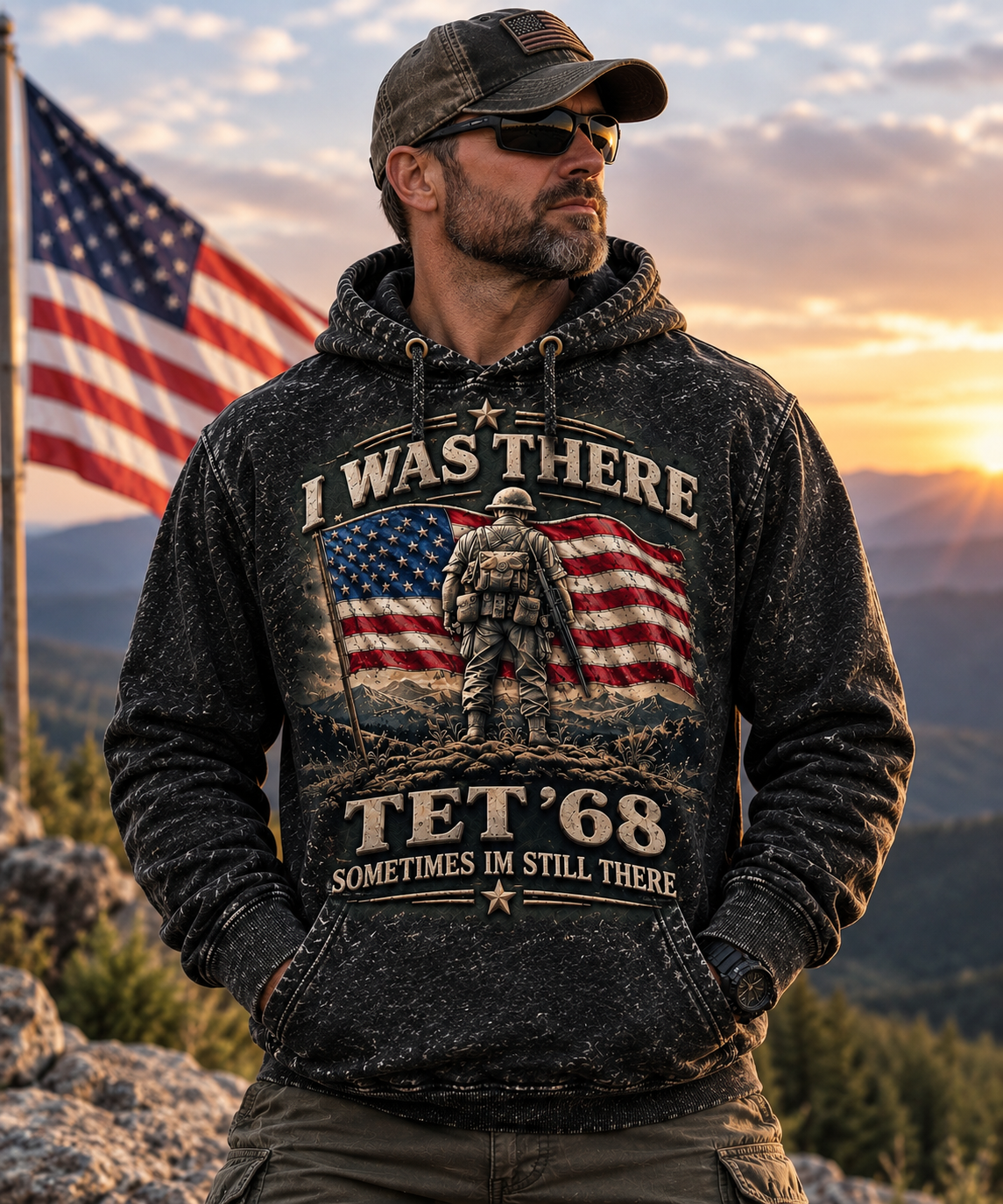 I Was There – TET ’68 Vintage Veteran Hoodie