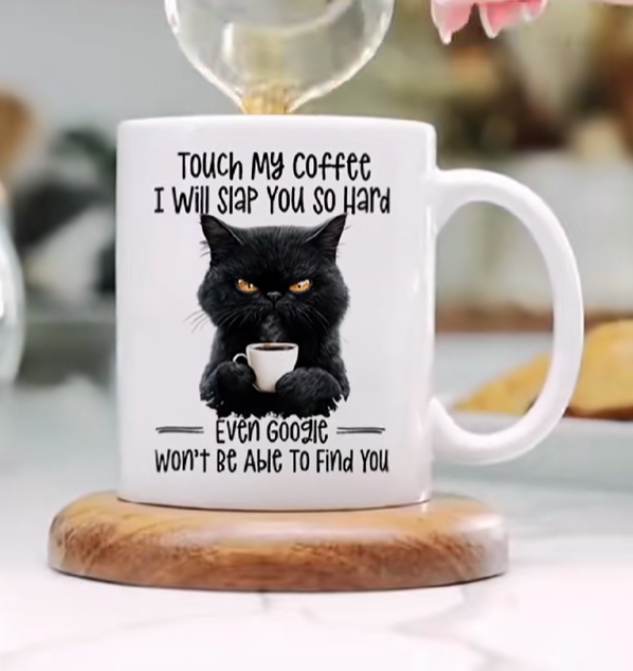 Funny cat text mug