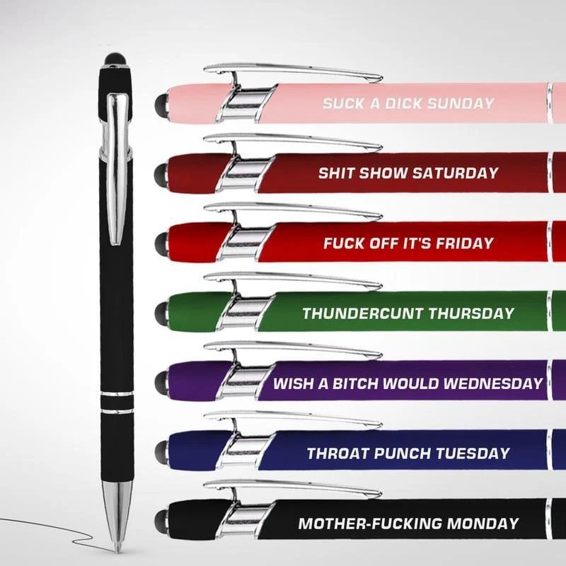 💝Funny Stress-Relief Daily Quotes Metal Ballpoint Pen Set (7 Pcs) 