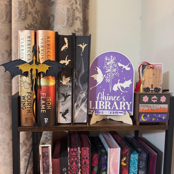 Feeuid Insert Livre Fourth Wing – Dragon Ailé 3D, Support Livre Fantasy – Décoration Étagère Pour Fans Fourth Wing