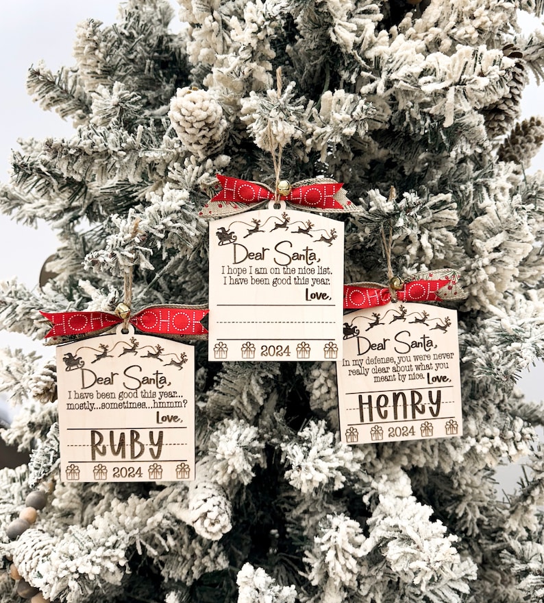 Dear Santa Child's Handwriting Keepsake Christmas Ornament 