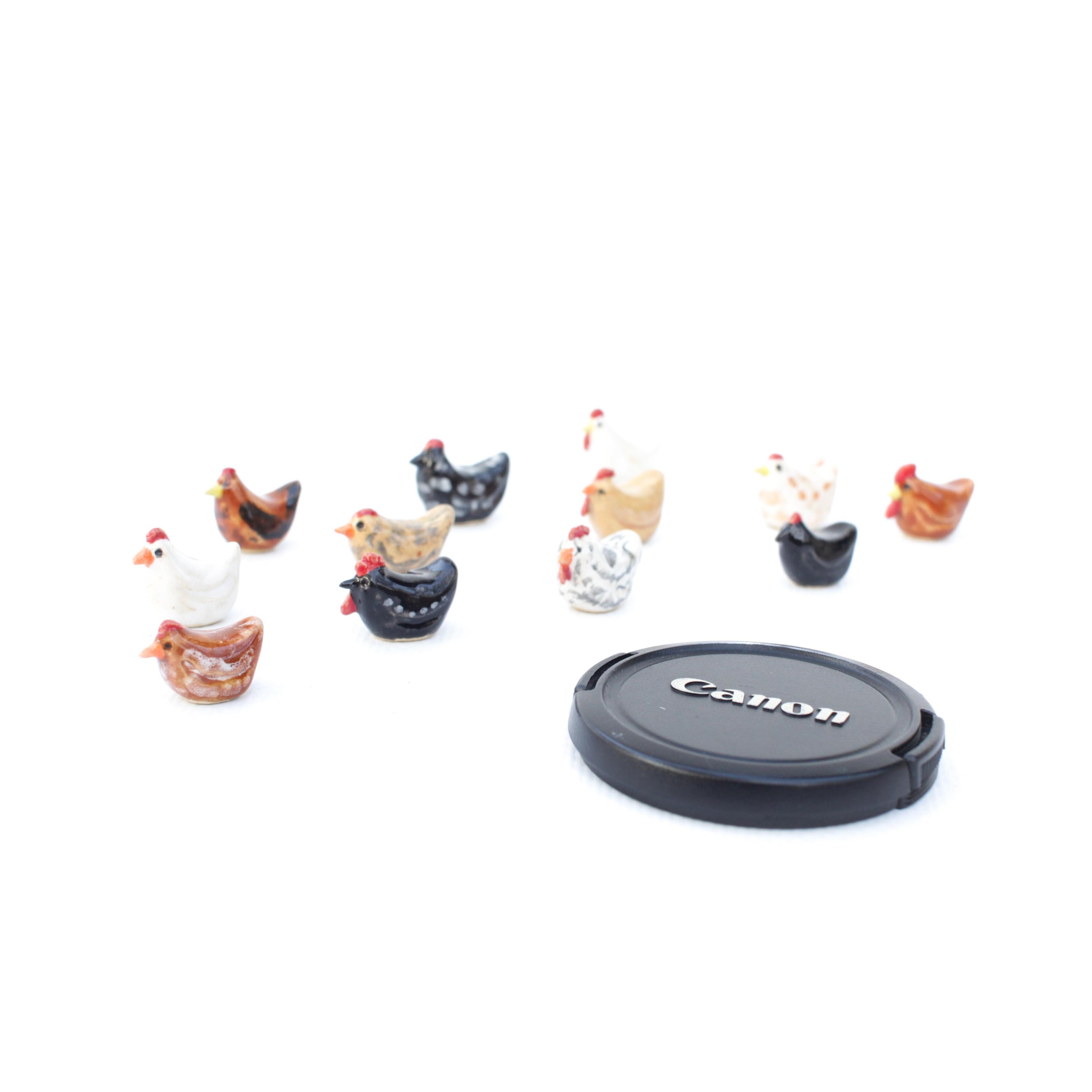 Tiny Ceramic Chicken Sculpture for Fairy Garden Decor