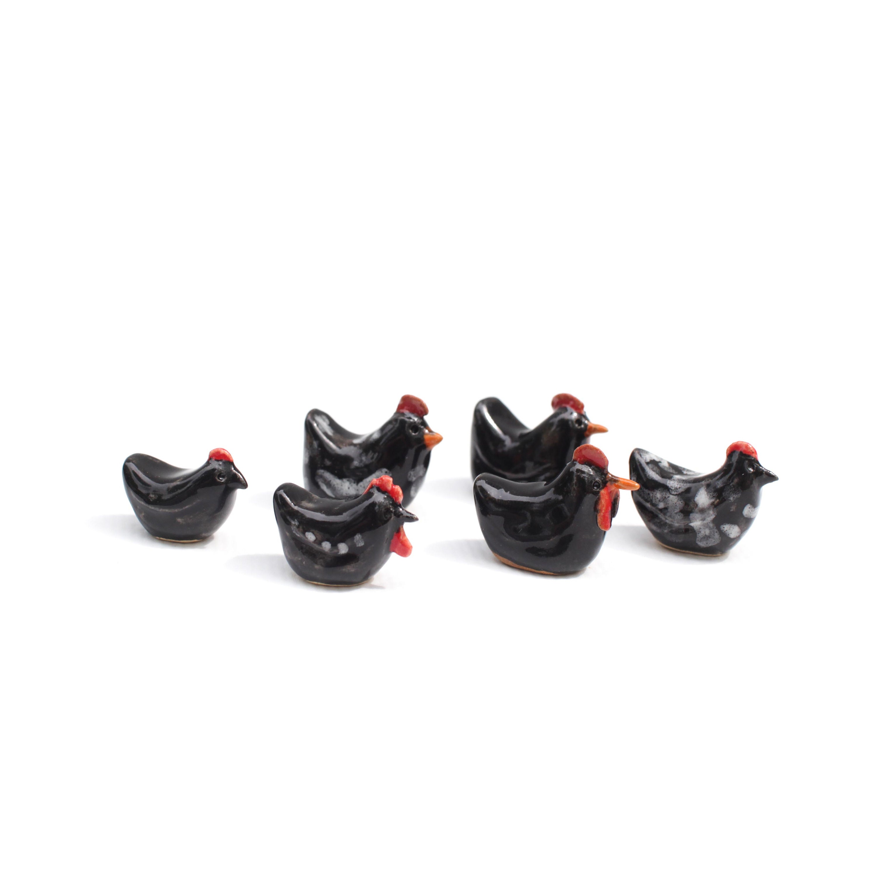 Tiny Ceramic Chicken Sculpture for Fairy Garden Decor