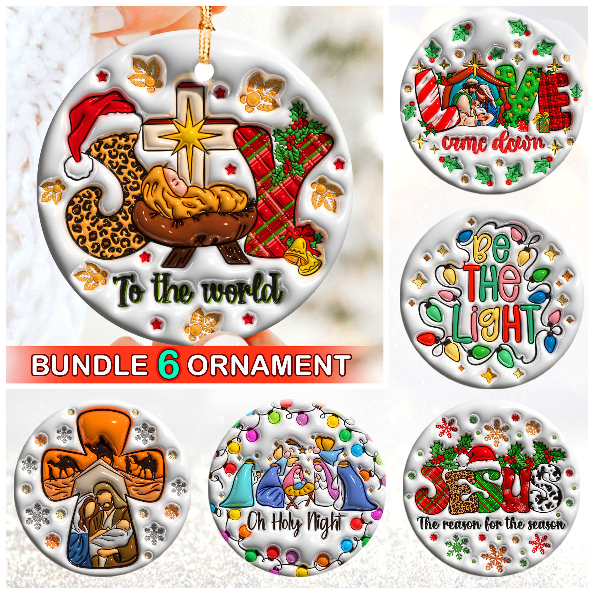 3D Inflated Jesus Christmas Ornament