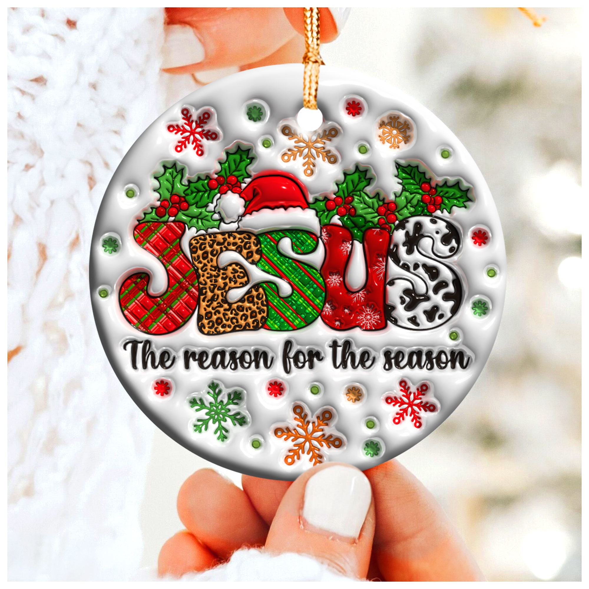 3D Inflated Jesus Christmas Ornament