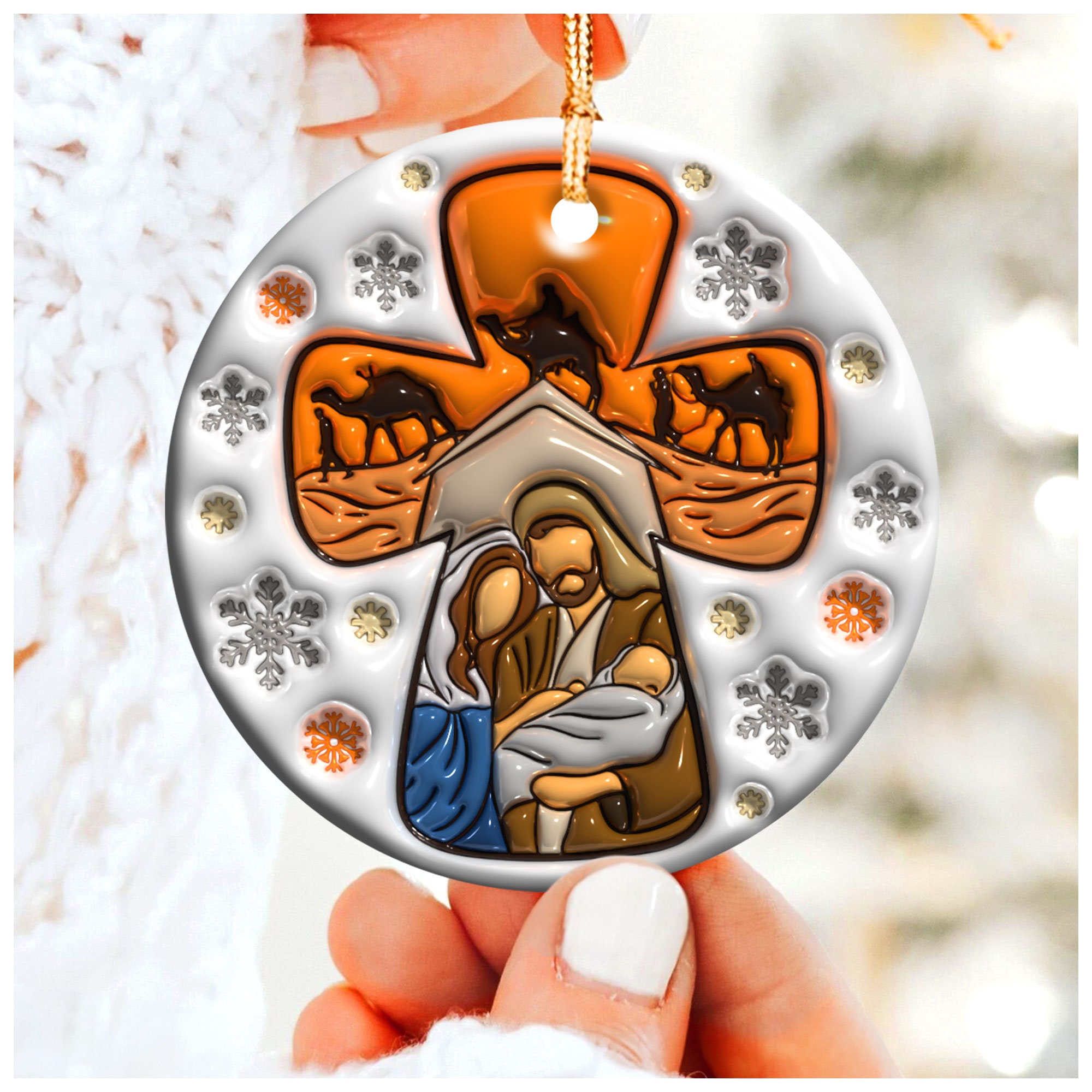 3D Inflated Jesus Christmas Ornament