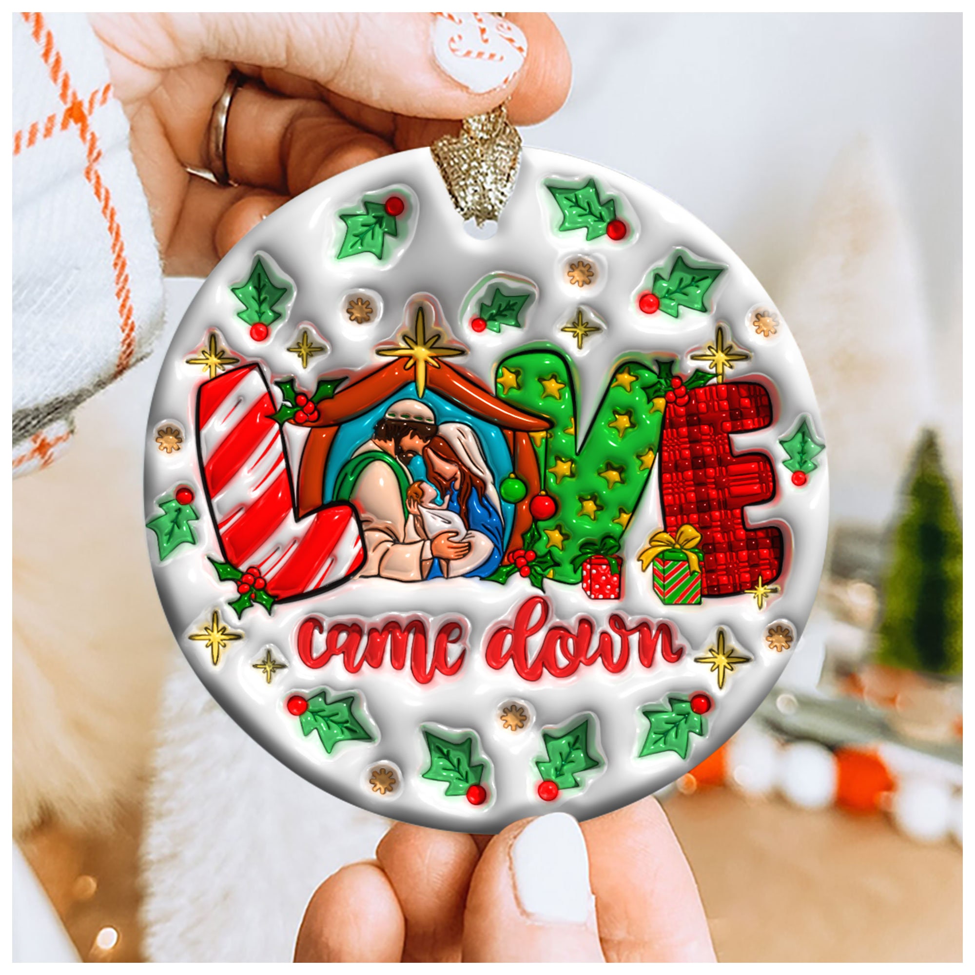 3D Inflated Jesus Christmas Ornament