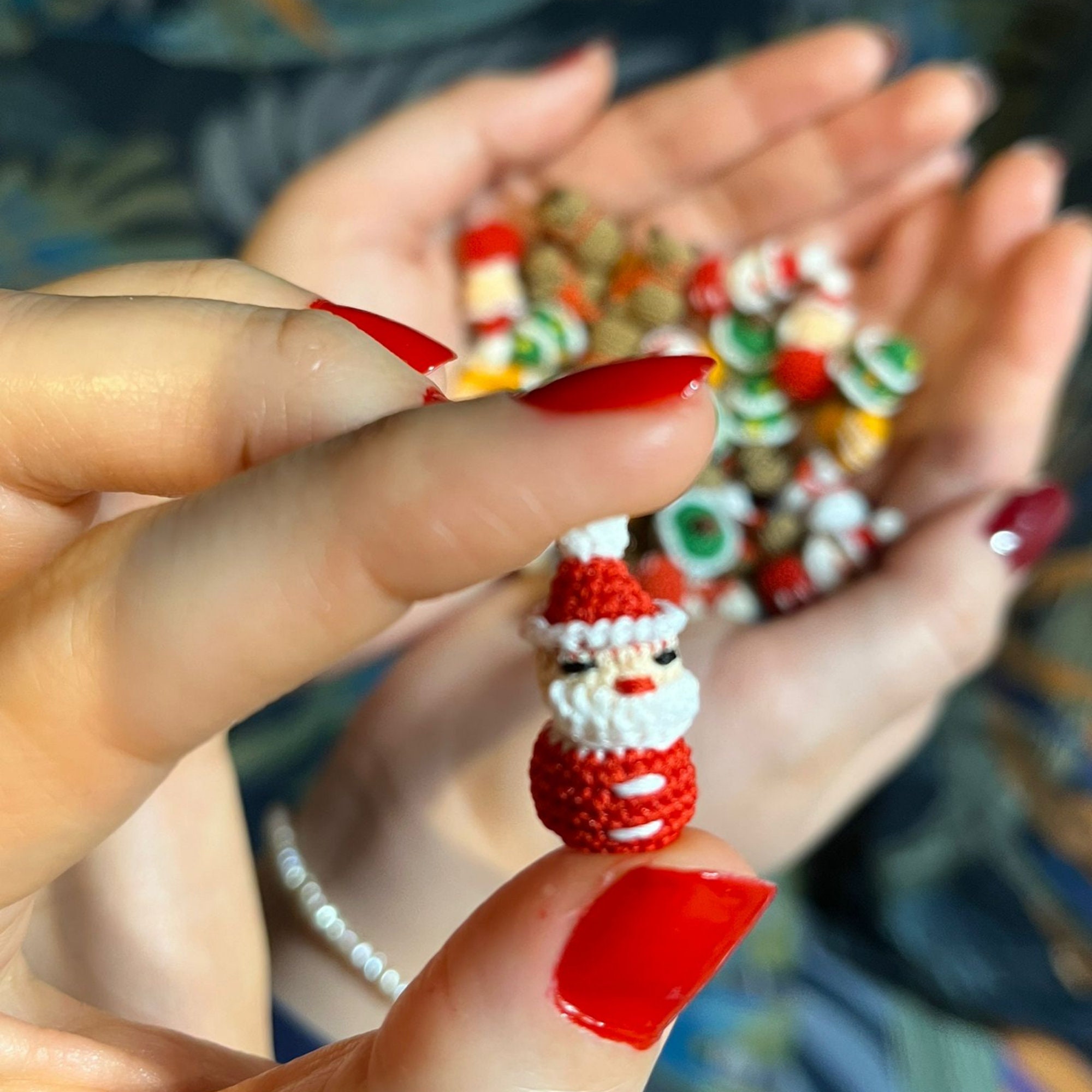 Miniature Bundle 5 Christmas Dolls, Santa, Deer, the christmas glove,Snowman and Christmas Tree