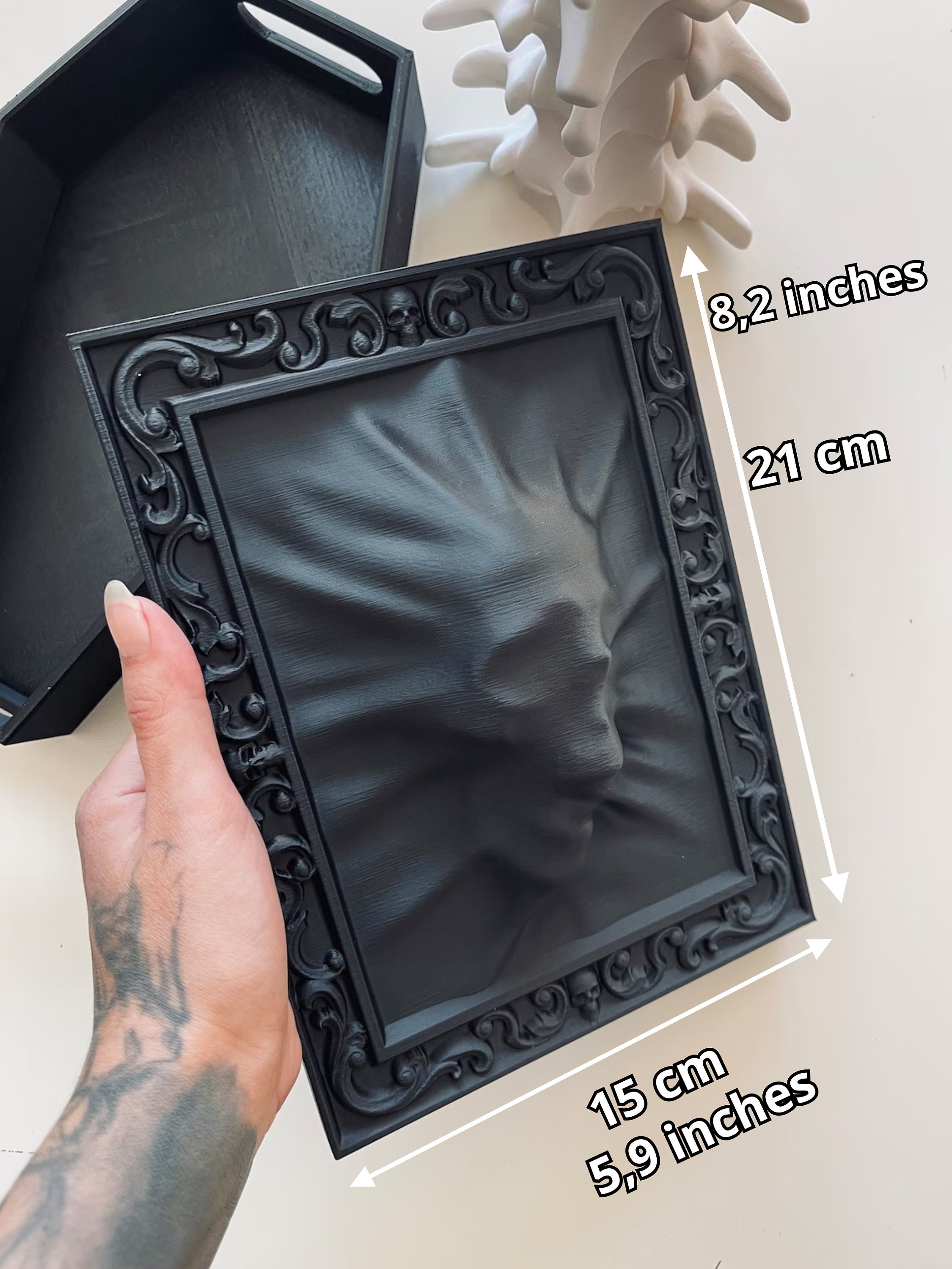 Uniquely Striking Gift: Quality 3D Printed Face Frame - Ideal for Gothic Collectors!