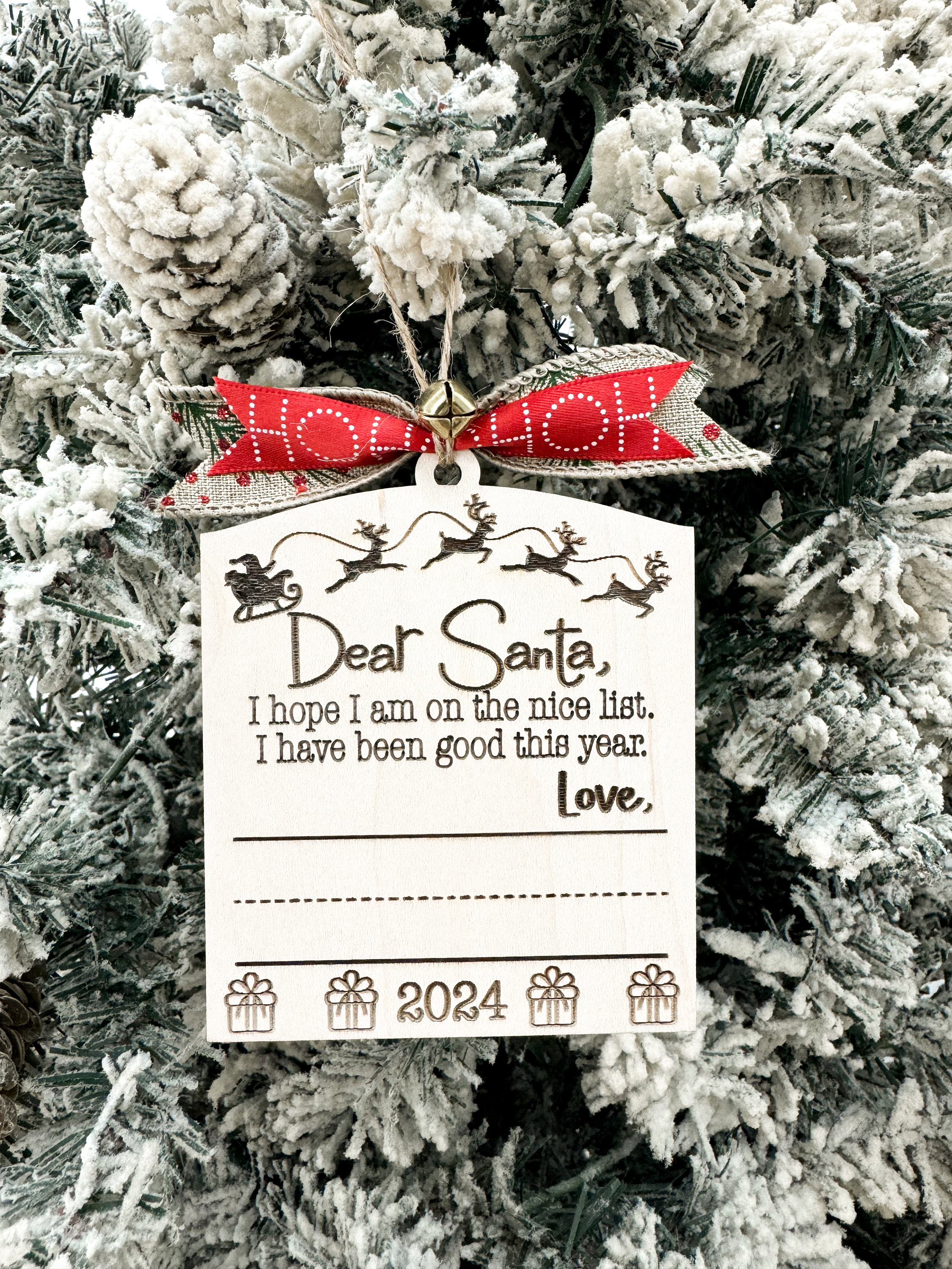 Dear Santa Child's Handwriting Keepsake Christmas Ornament 