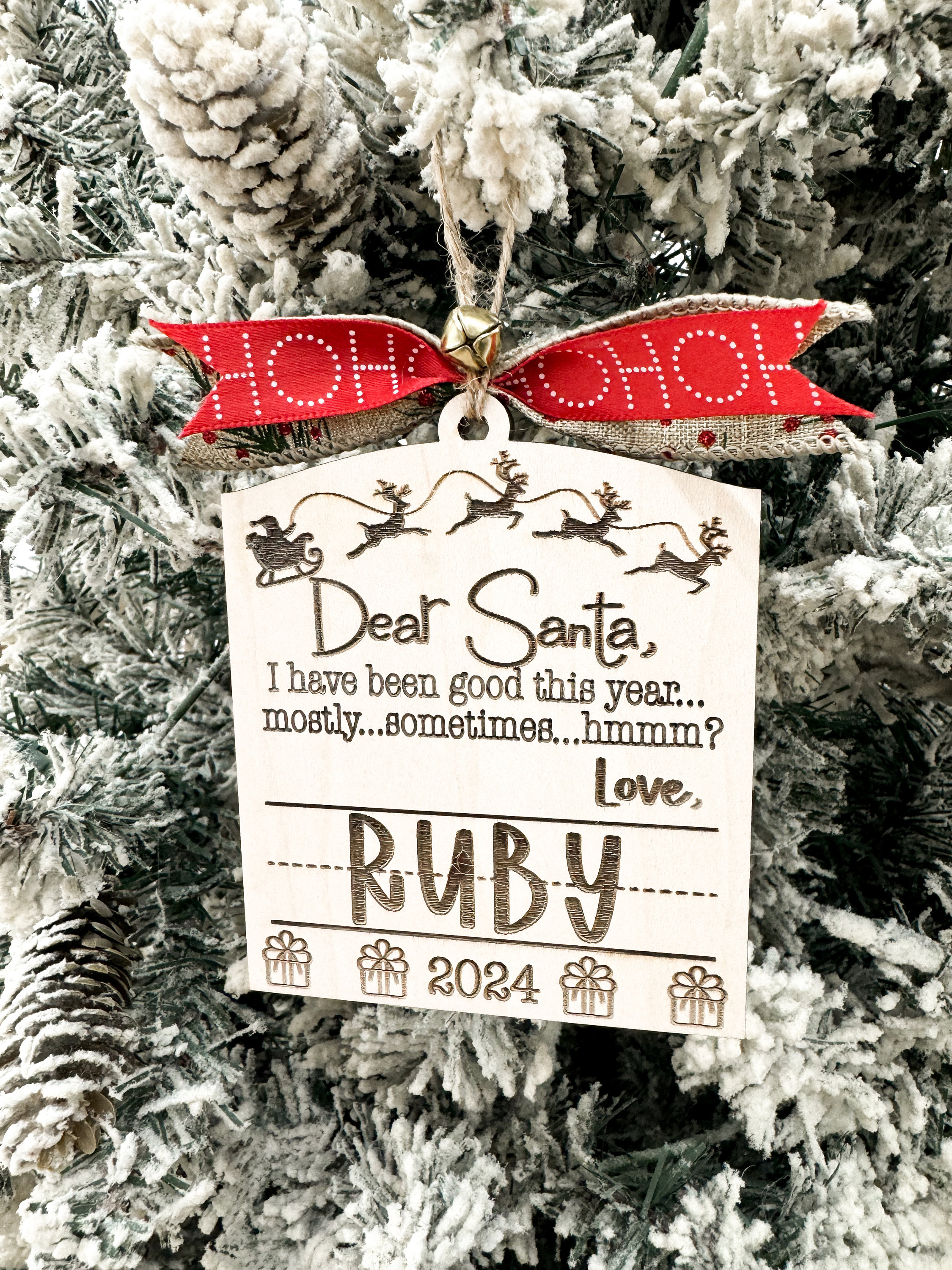 Dear Santa Child's Handwriting Keepsake Christmas Ornament 