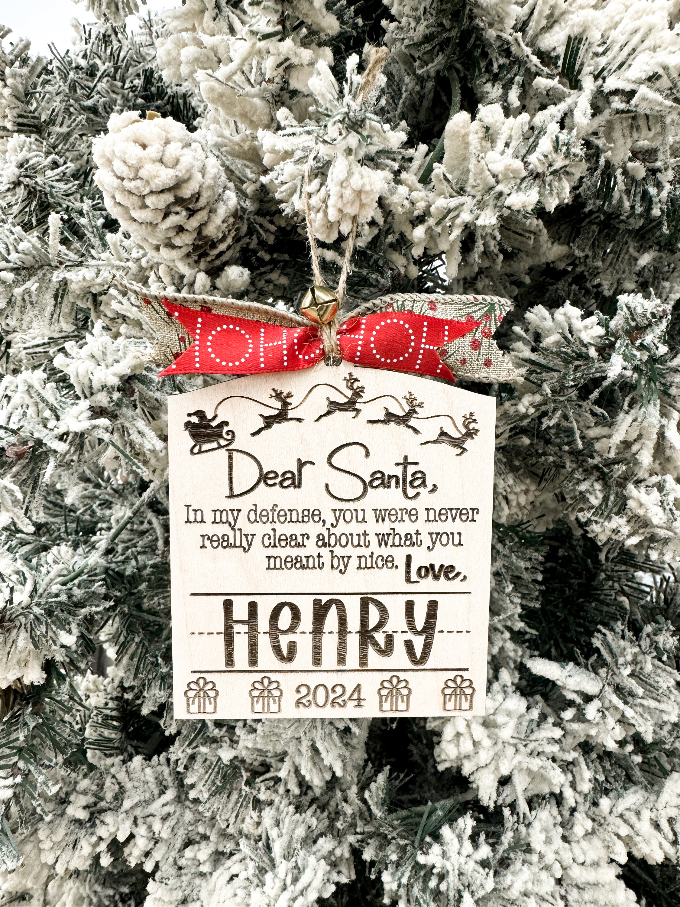 Dear Santa Child's Handwriting Keepsake Christmas Ornament 