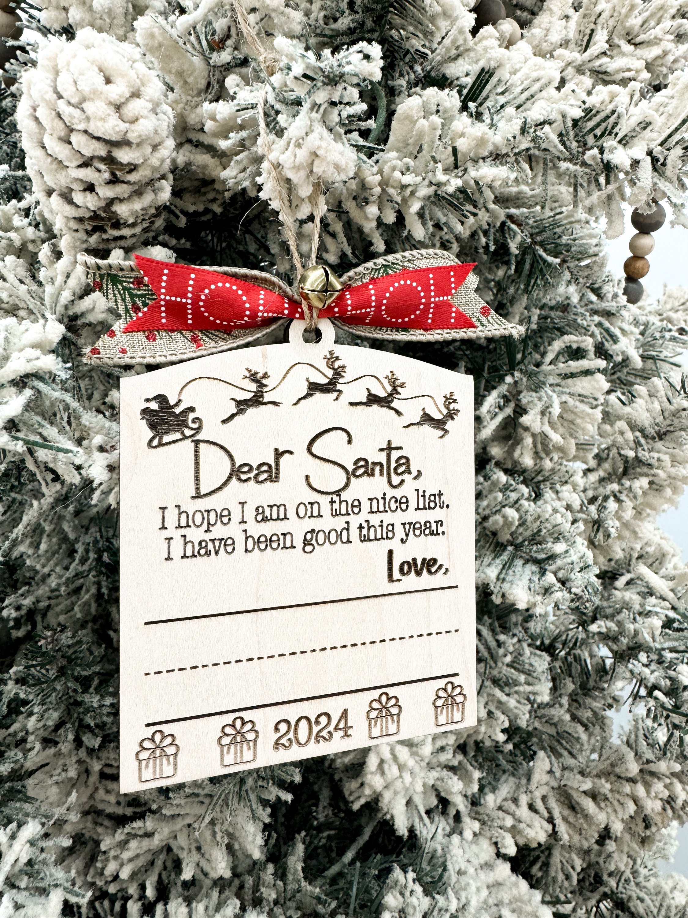 Dear Santa Child's Handwriting Keepsake Christmas Ornament 