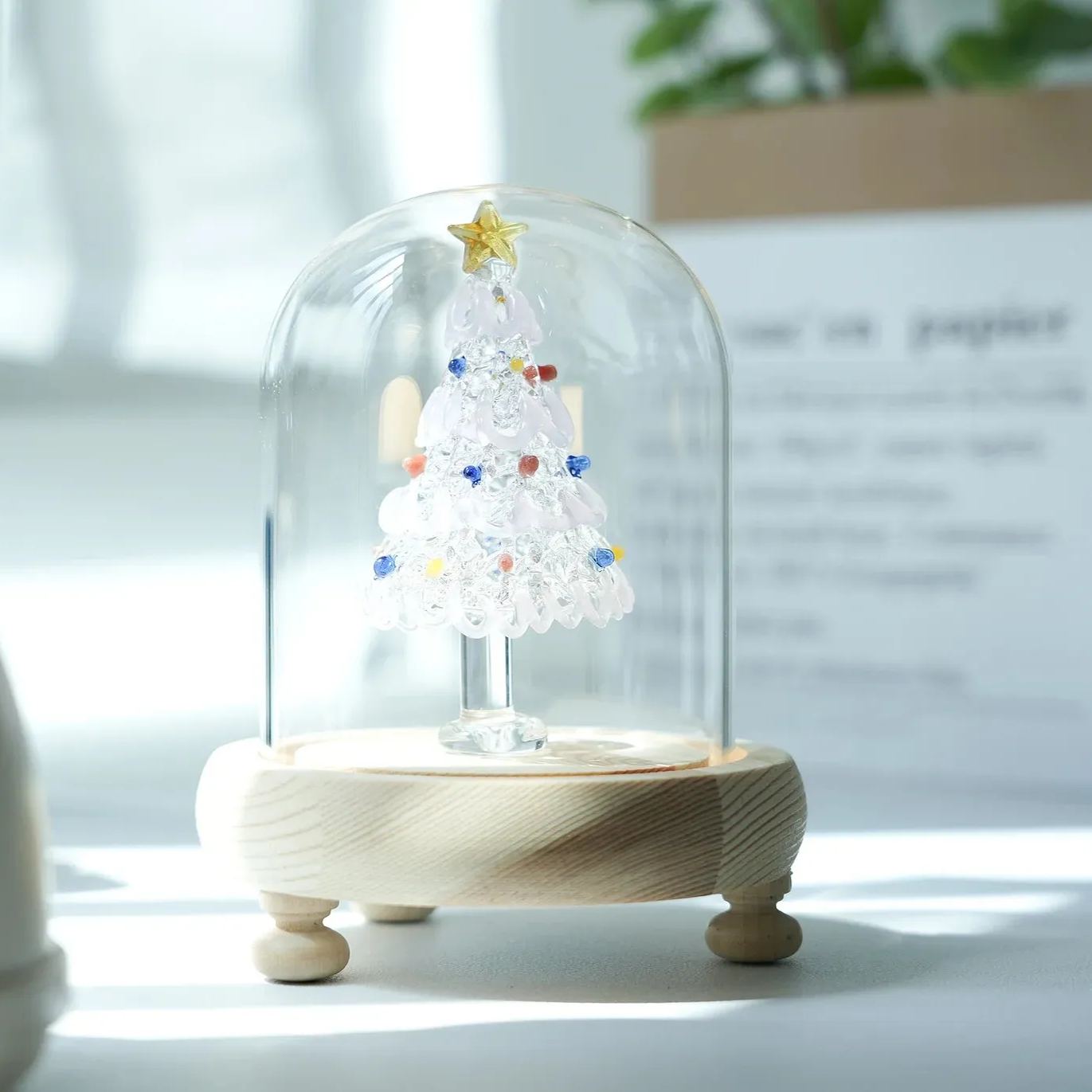 Glazed Silk Wrap Christmas Tabletop Ornament|Cream Style Home Desk Ideas Decorations Christmas Gifts