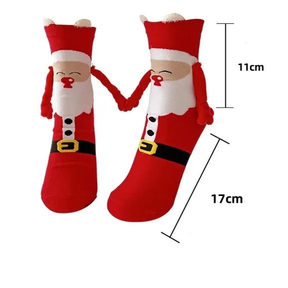 Cute Hand-holding Christmas Magnetic Socks