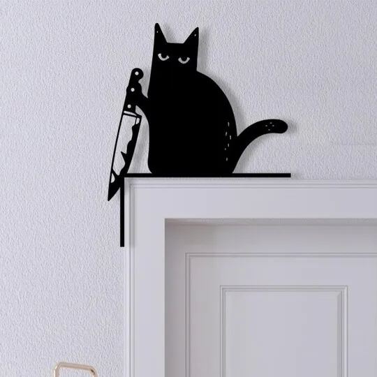 🌲2024 Christmas Hot Sale 🔥Bully Cat Door Frame Decoration