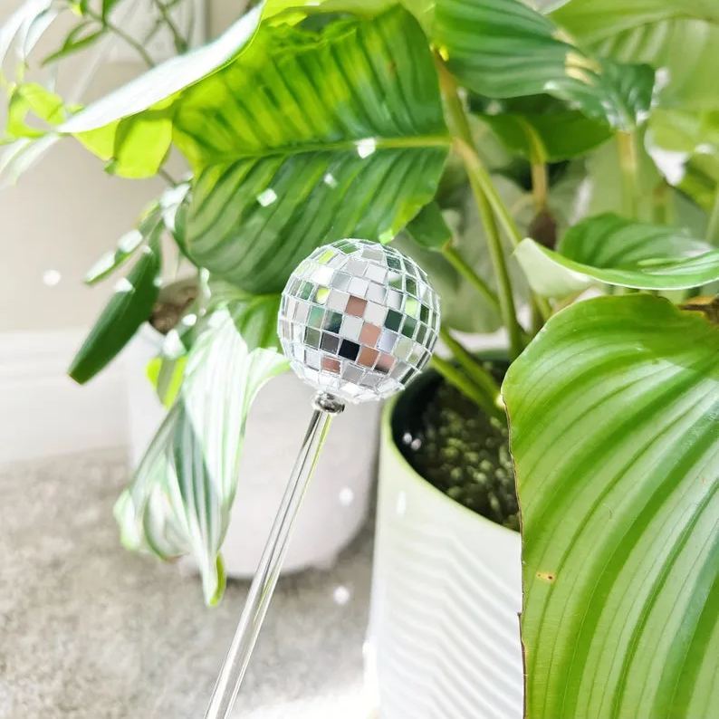 Disco Ball Plant Stakes