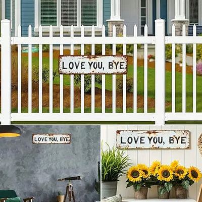 "LOVE YOU BYE"Vintage Metal Sign