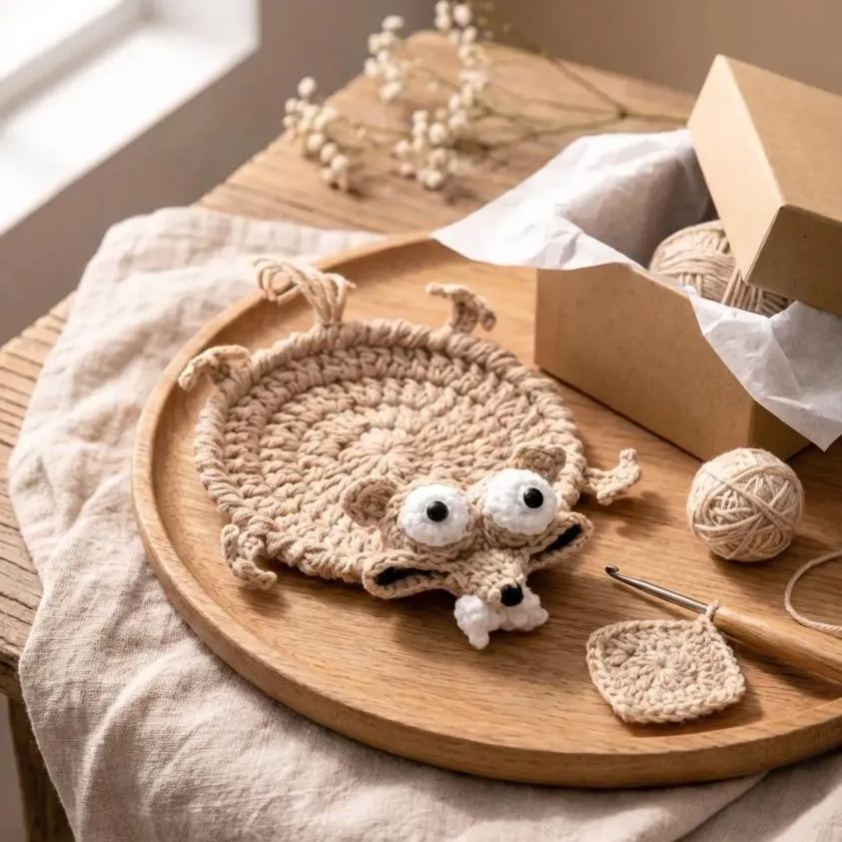 Funny Crochet Coaster