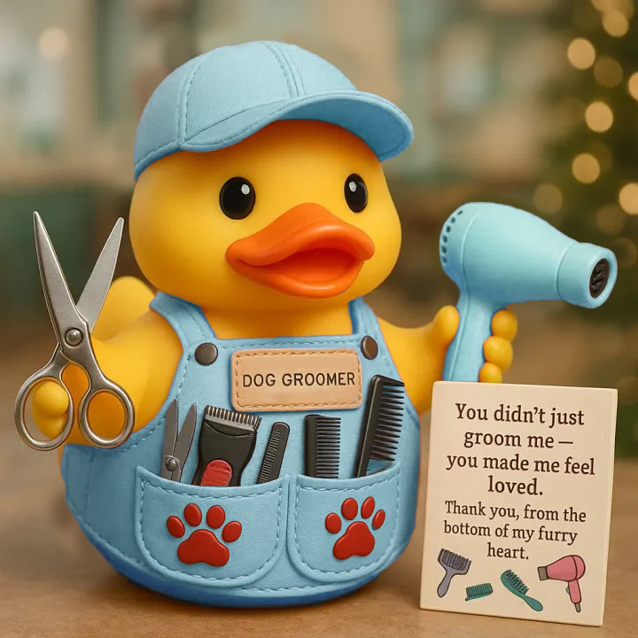 Dog Groomer Resin Duck