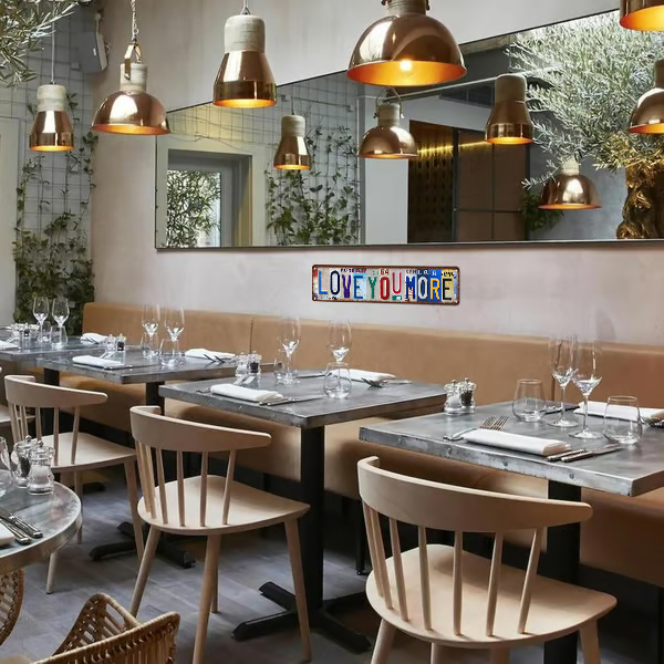 Retro License Plate Style Tin Sign Wall Decor