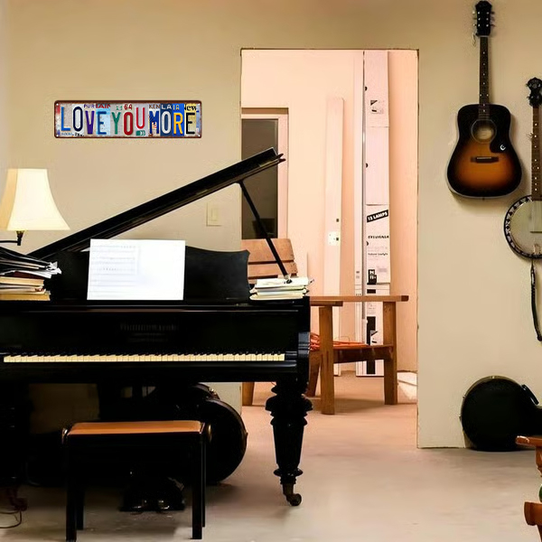 Retro License Plate Style Tin Sign Wall Decor