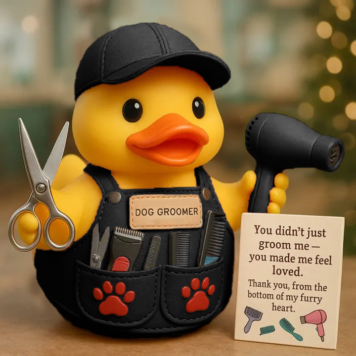 Dog Groomer Resin Duck