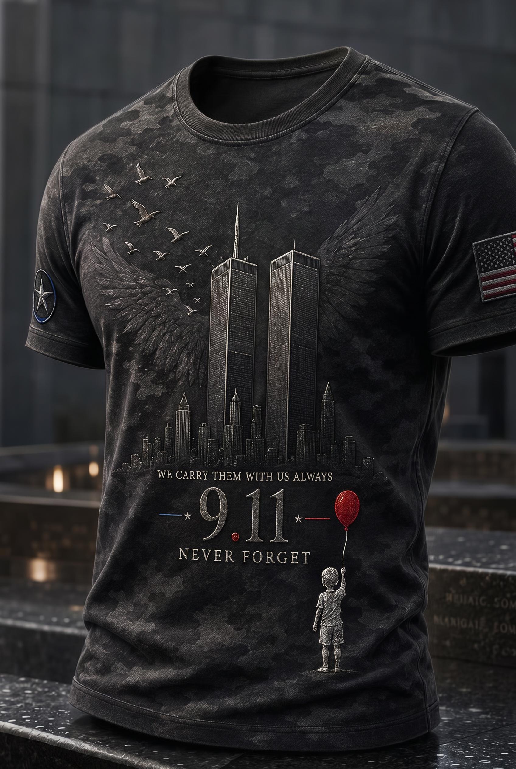 Men'S 9.11 Never Forget Printed T-Shirt