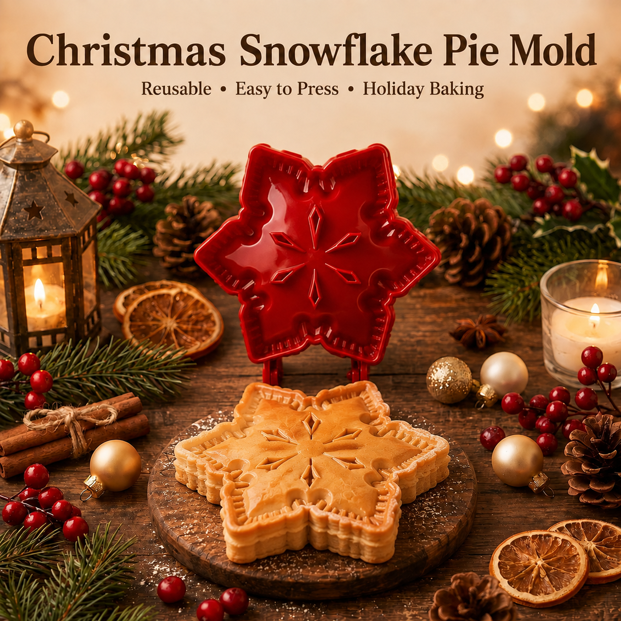 Christmas 8‑Pack Hand‑Press Cookie & Hand Pie Molds