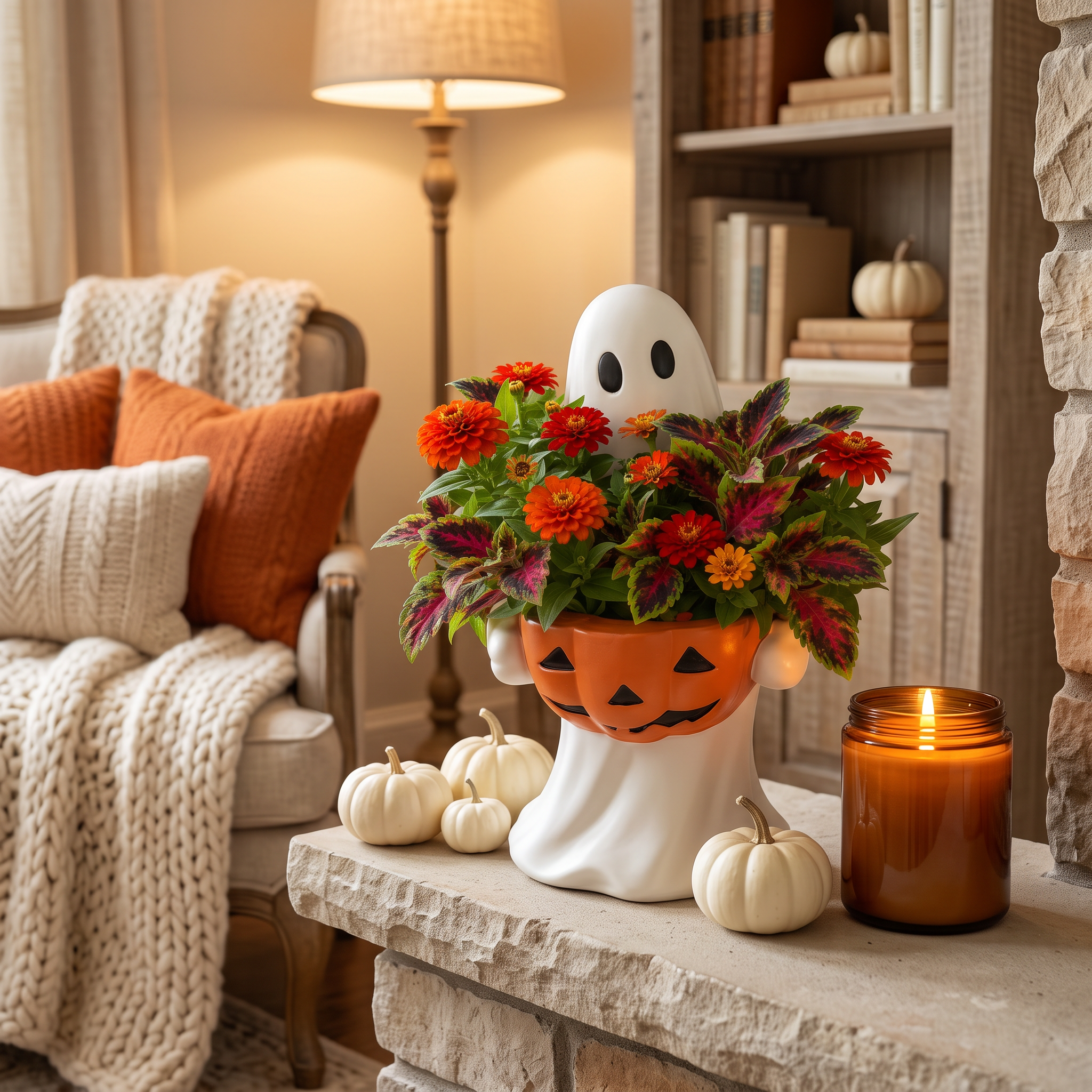 👻Ghost Pumpkin Planter Halloween Decor🎃