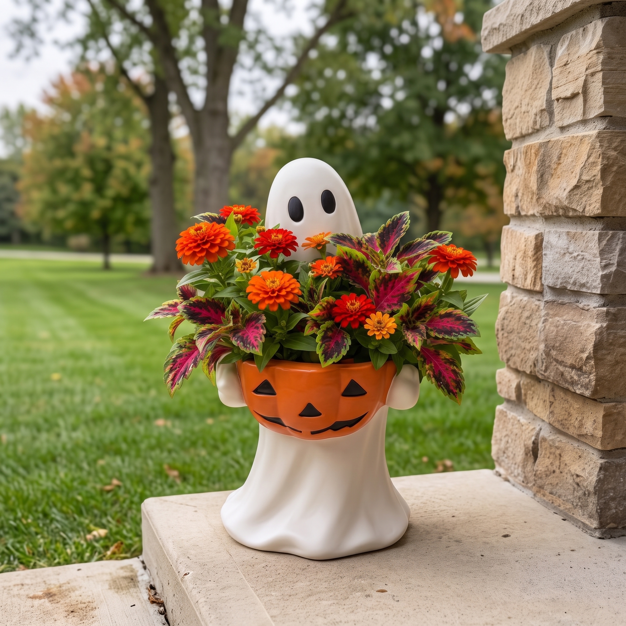 👻Ghost Pumpkin Planter Halloween Decor🎃