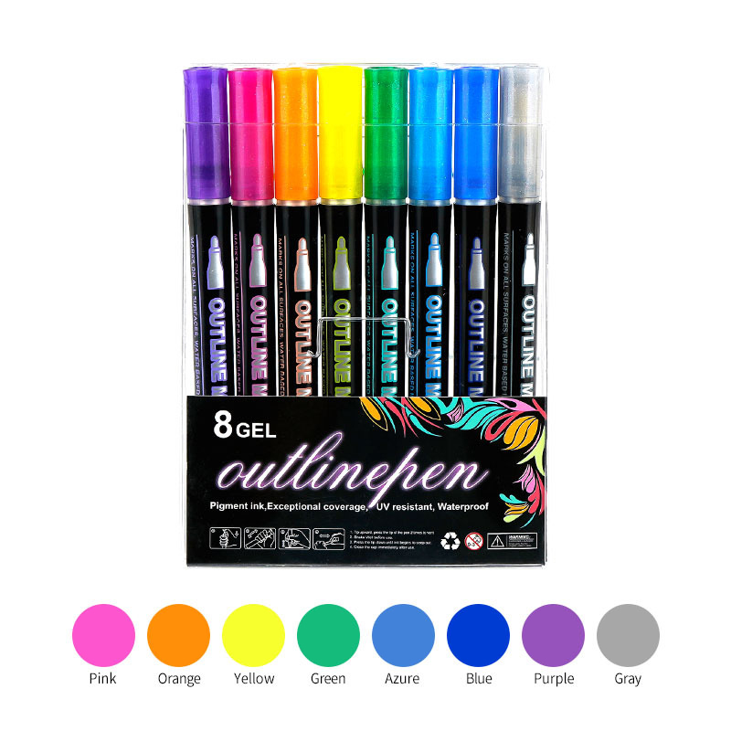 Double Line Outline Art Pen Marker Pen