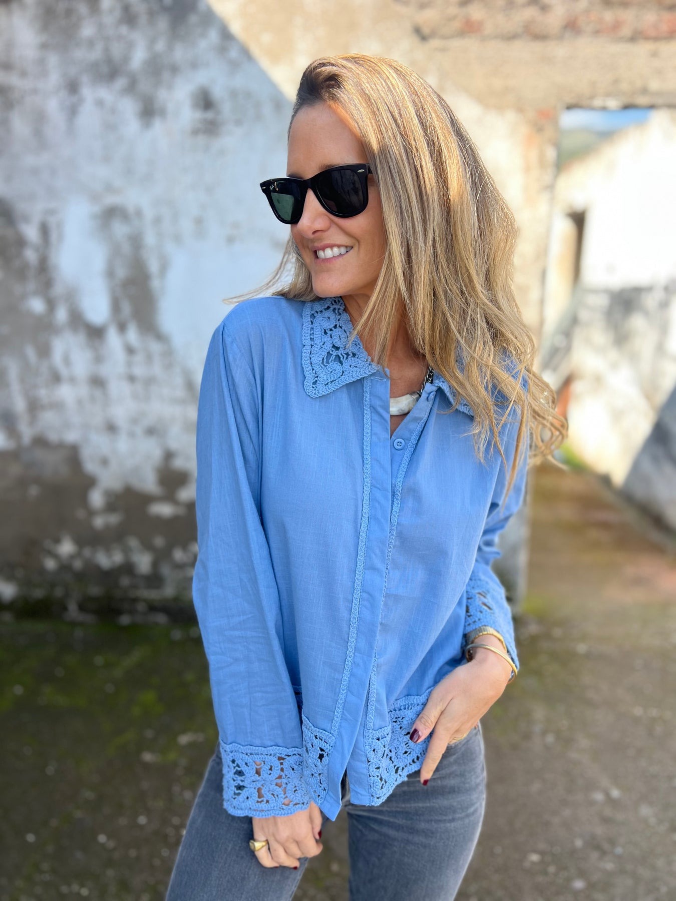 Long Sleeve Embroidered Shirt