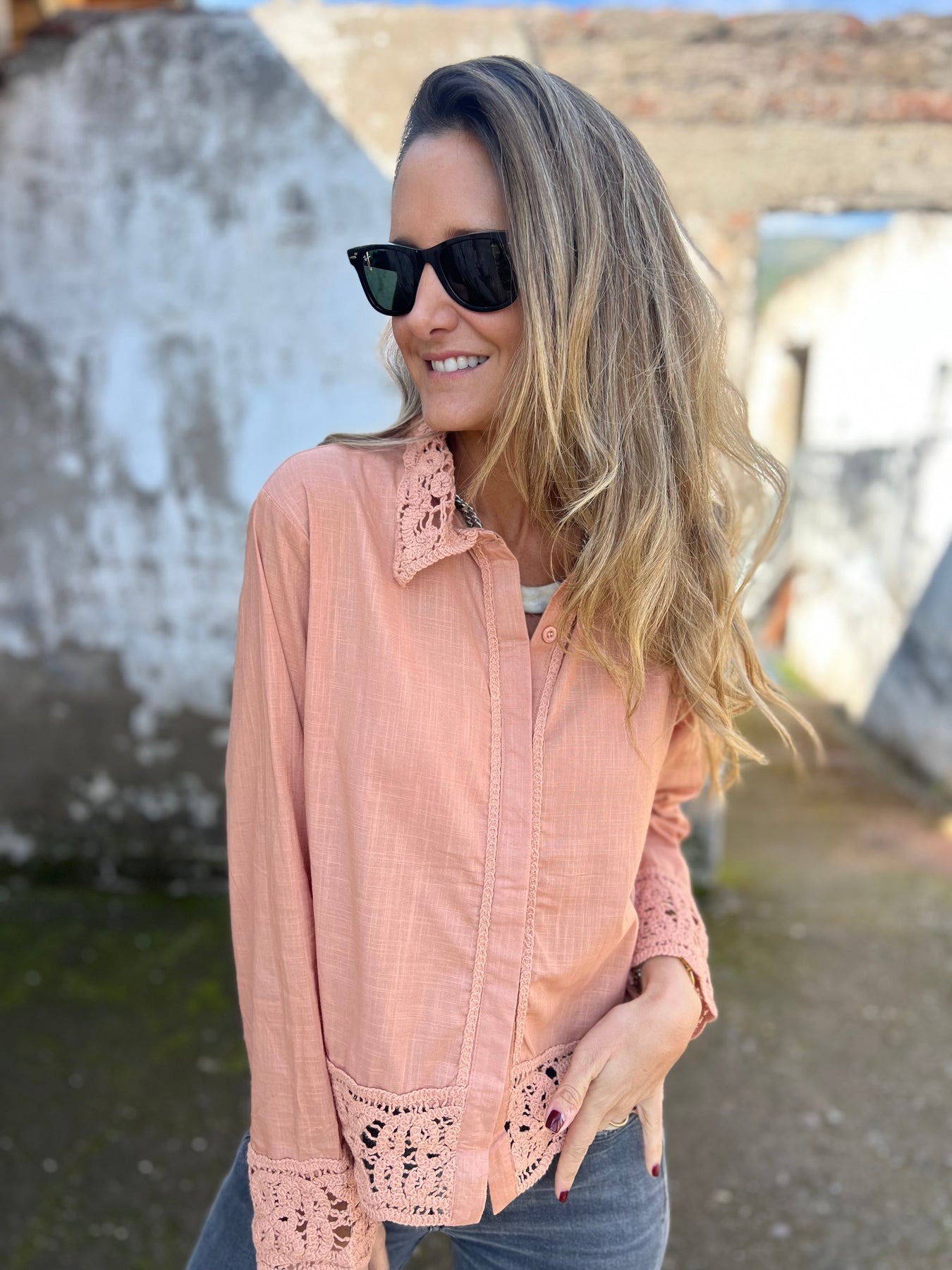 Long Sleeve Embroidered Shirt