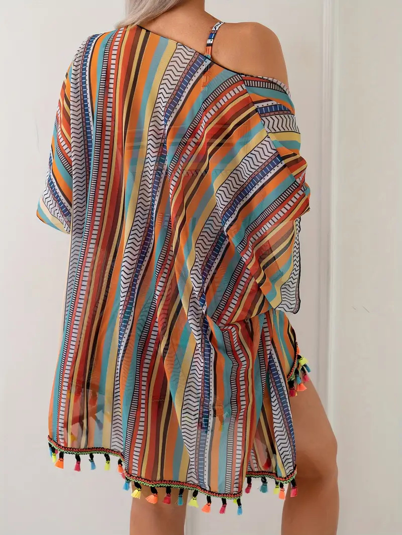 Elegant three-piece holiday stripe suit