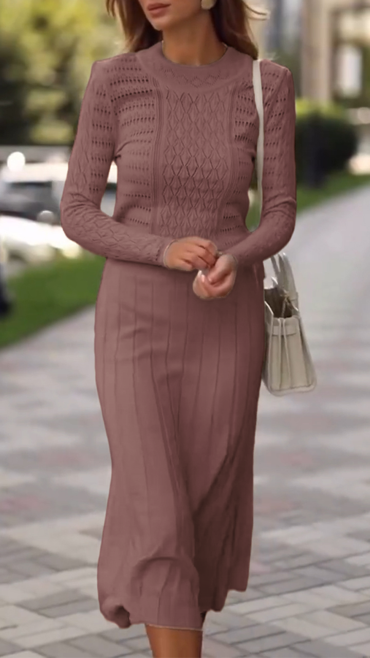 Womens Round Neck Printed Top + Skirt Elegant Casual Suit