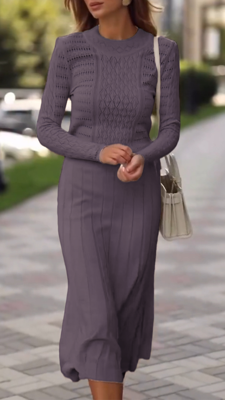 Womens Round Neck Printed Top + Skirt Elegant Casual Suit