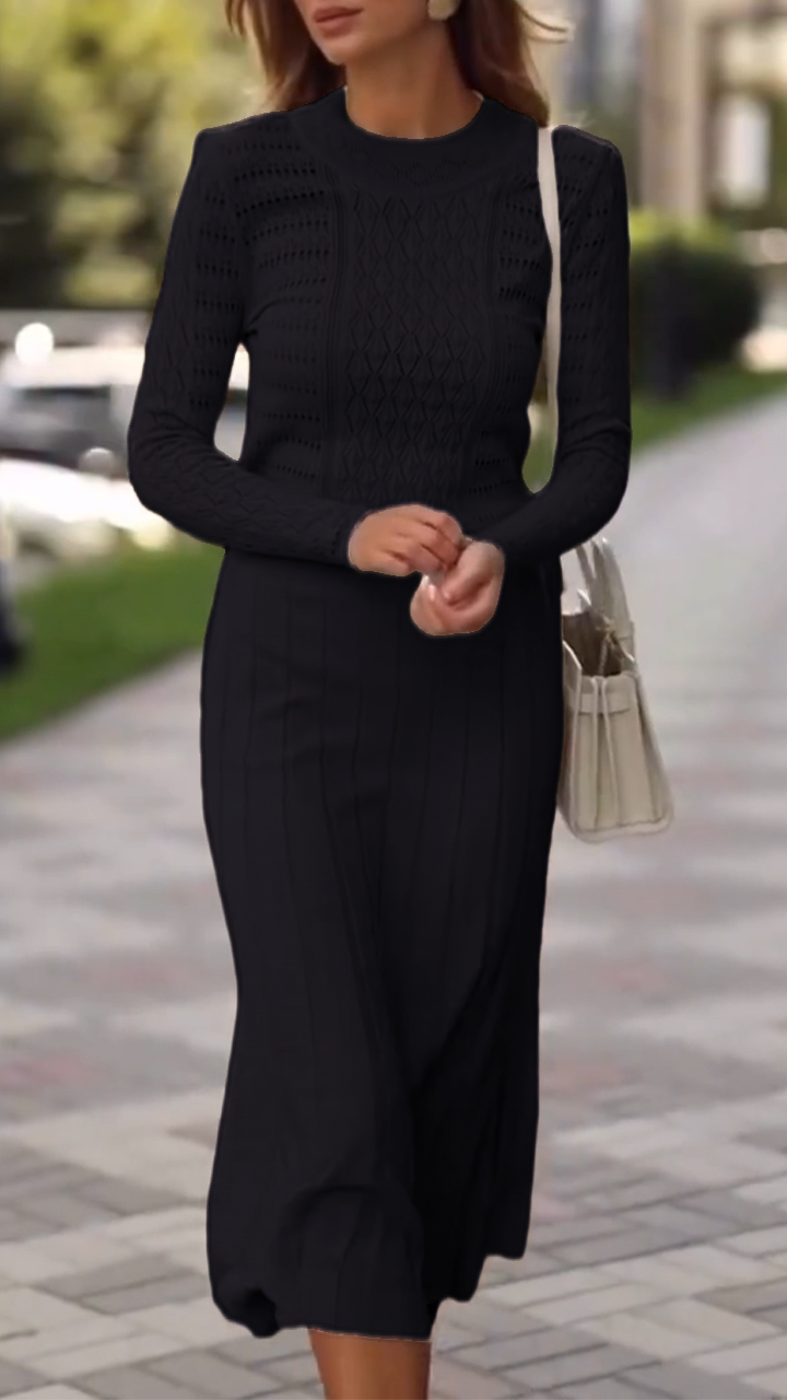 Womens Round Neck Printed Top + Skirt Elegant Casual Suit