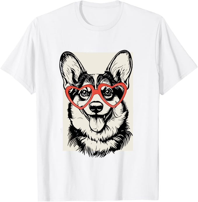 Cute dog solid color T-shirt