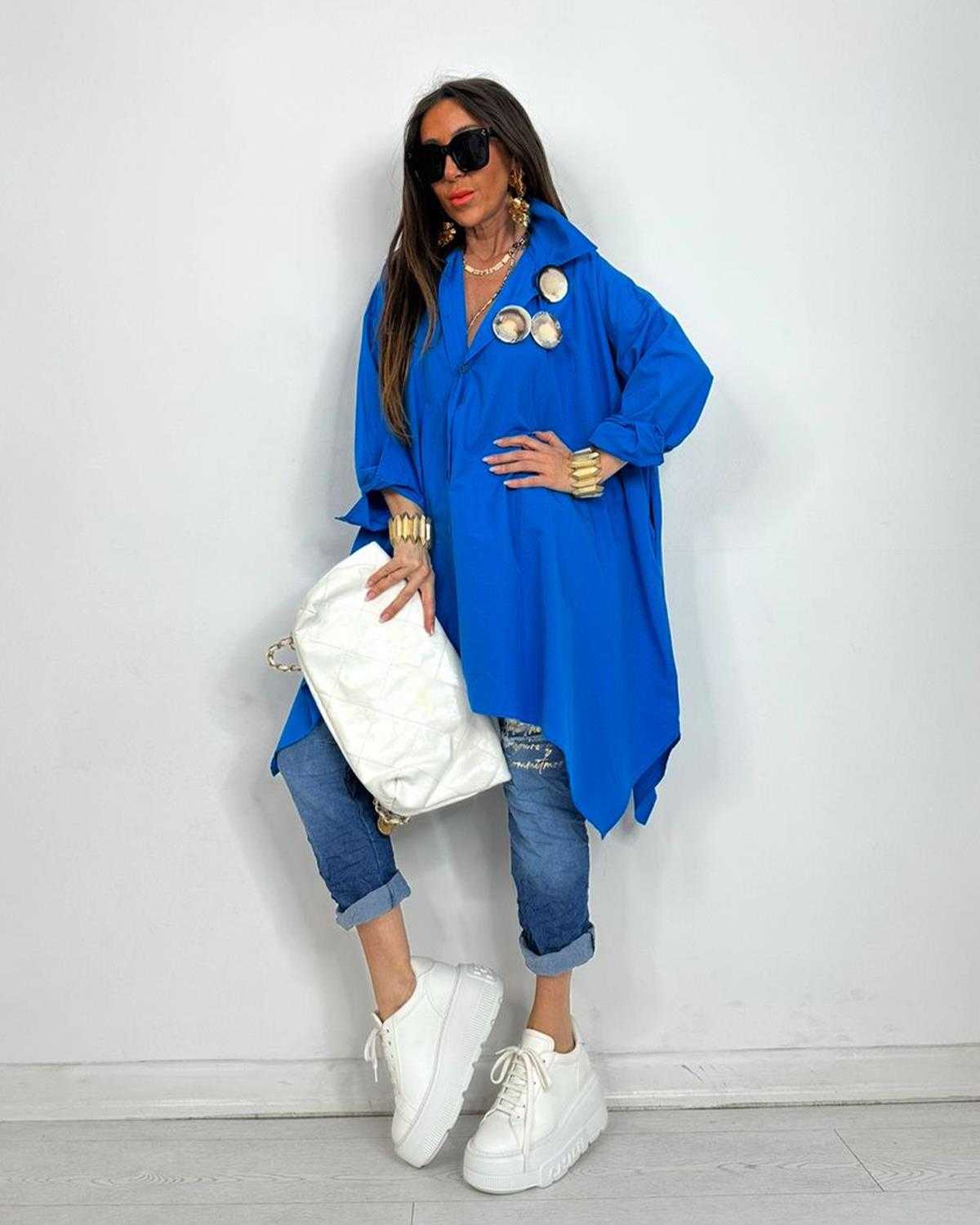 Trendy Asymmetrical Longline Shirt