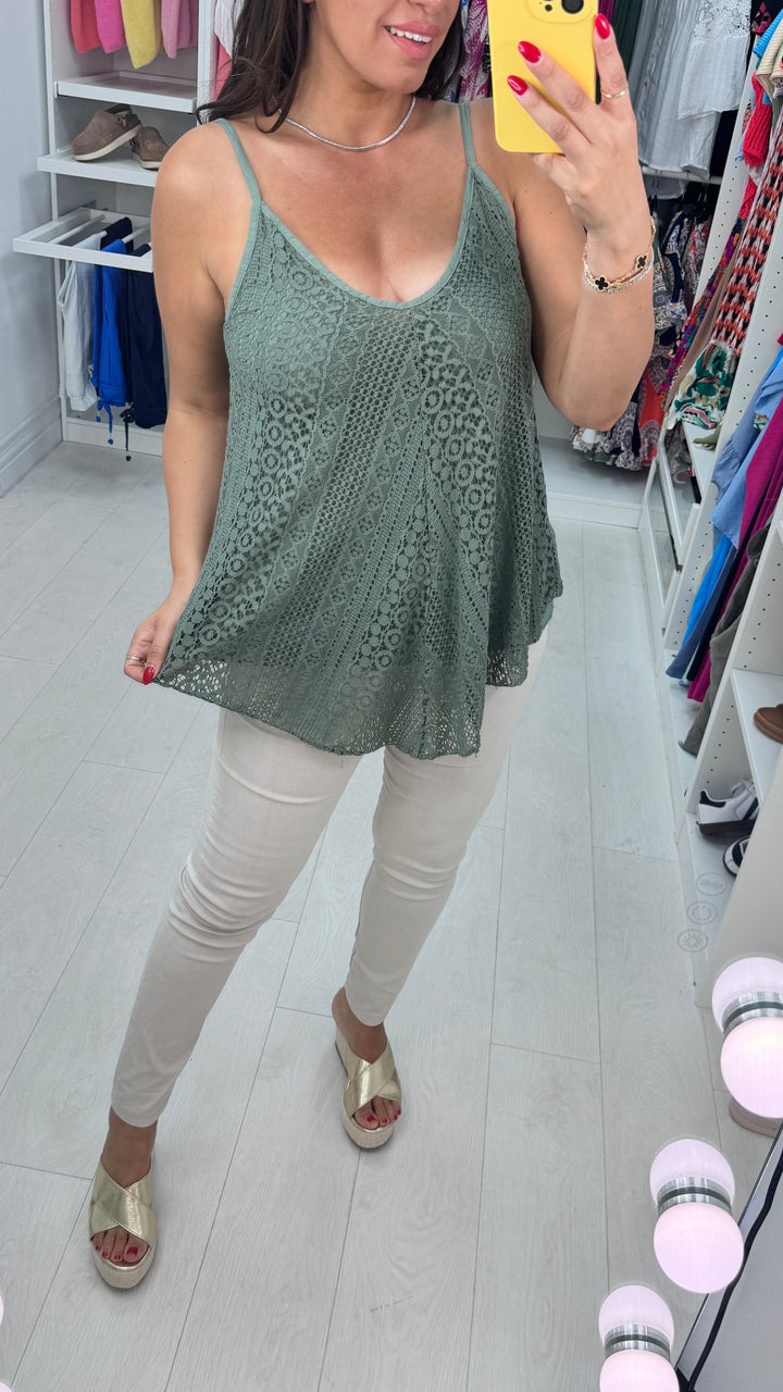 Spaghetti Strap Crochet Vest Top(Buy 2 Free Shipping)