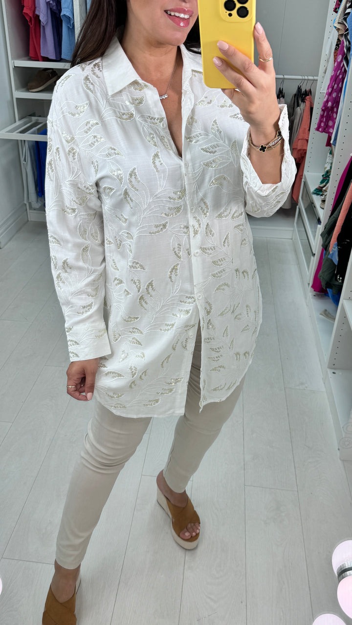 Embroidery And Sequin Detail Shirt