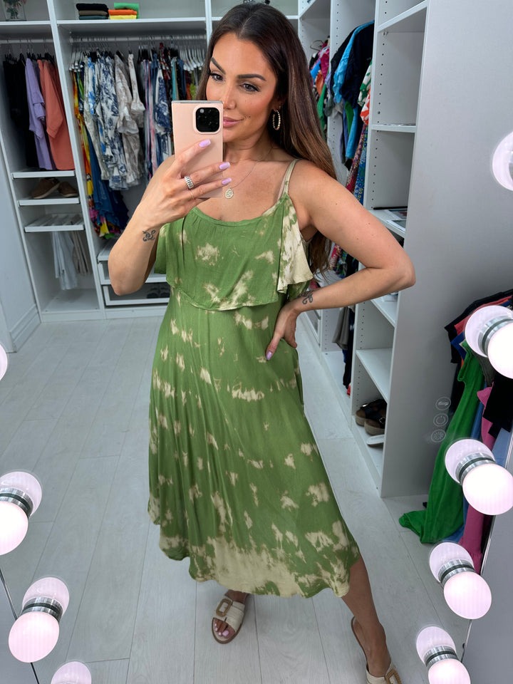 Tie Dye Drop Shoulder Midi Dress