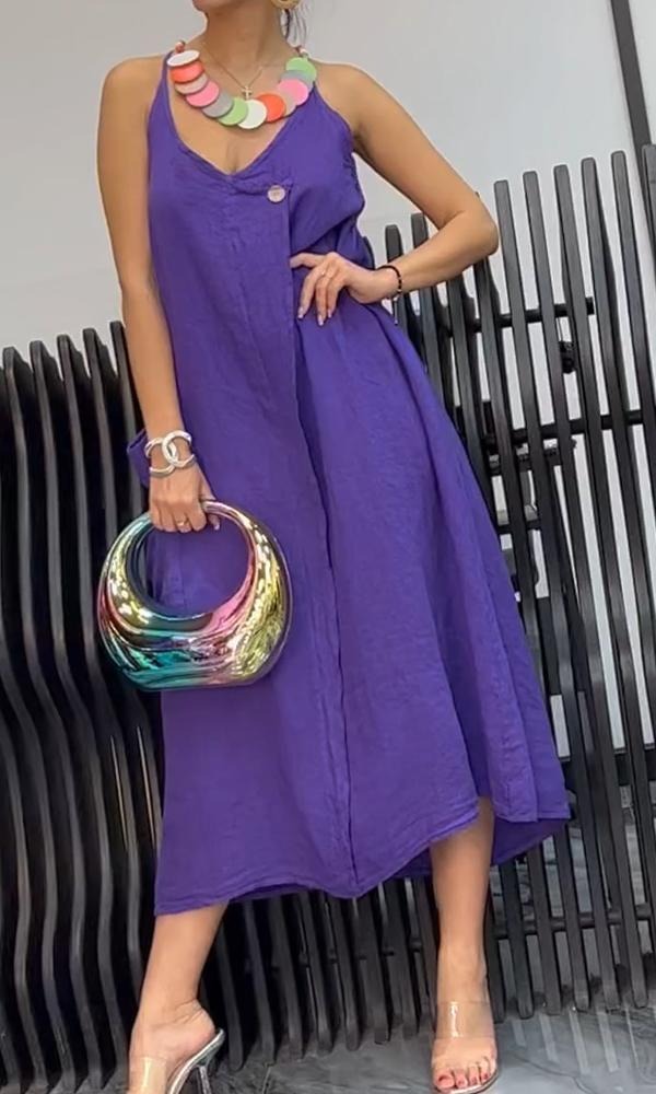 Comfortable Cotton And Linen Dress