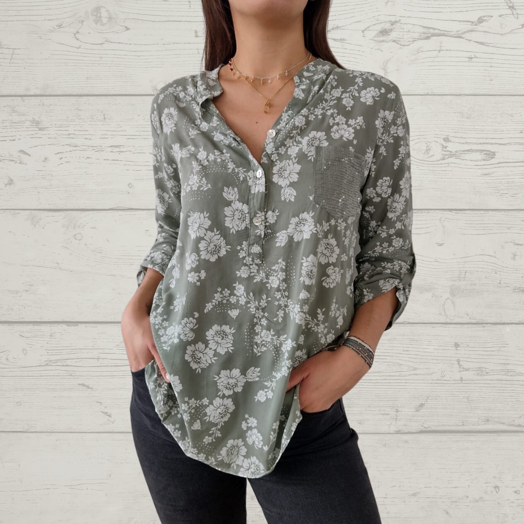 Floral Print Long Sleeve Blouse