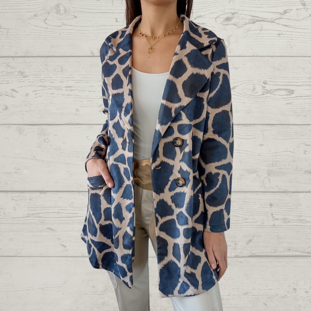 Animal Print Button Jacket
